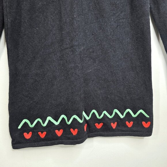 Stella McCartney Black Embroidered Tulip Sweatshirt Tunic Wool Blend Dress - Picture 6 of 9